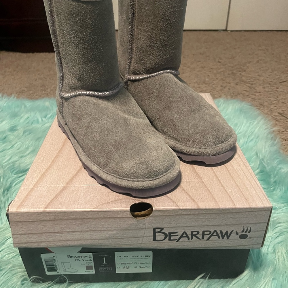 BearPaw Elle Youth Boots in Gray Fog